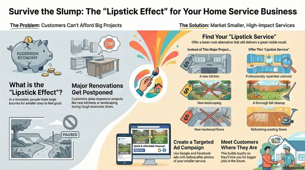 lipstick effect recession marketing for service businesses offering smaller services